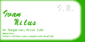 ivan milus business card